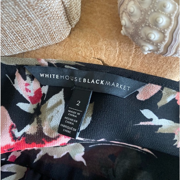 {WHBM}. Floral Black & Pink Chiffon Dress. - Picture 11 of 14